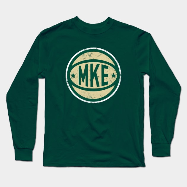 Milwaukee Retro Ball - Green Long Sleeve T-Shirt by KFig21